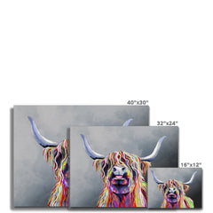 Colourful Highland Coo Canvas Print