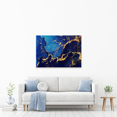 Electric Blue Marble Canvas Print