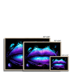 Blue Purple Lips Framed Print