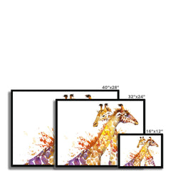 Watercolour Giraffes Framed Print