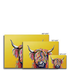 Highland Cow Yellow Canvas Print