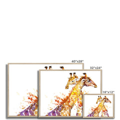 Watercolour Giraffes Framed Print