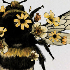 Floral Bumblebee Canvas Print