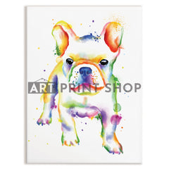 French Bulldog Rainbow Style Canvas Print