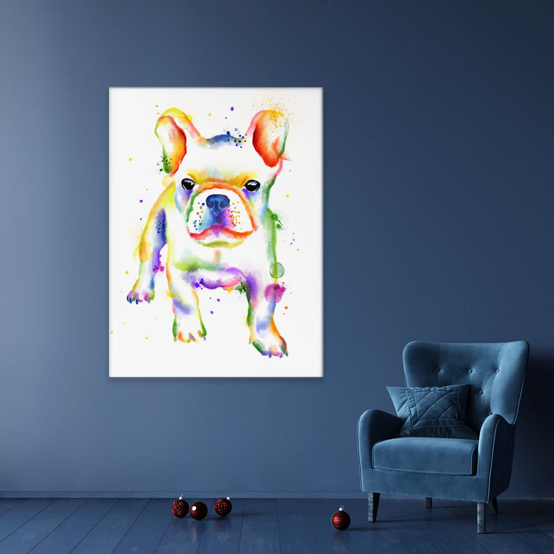 French Bulldog Rainbow Style Canvas Print