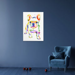 French Bulldog Rainbow Style Canvas Print