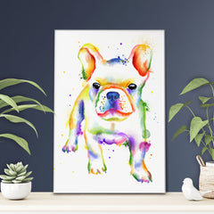 French Bulldog Rainbow Style Canvas Print