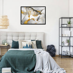 Grey And White Marble Framed Print