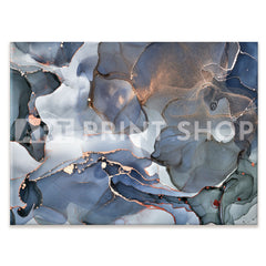 Grey And Blue Marble Canvas Print