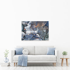 Grey And Blue Marble Canvas Print