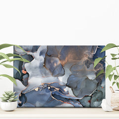 Grey And Blue Marble Canvas Print
