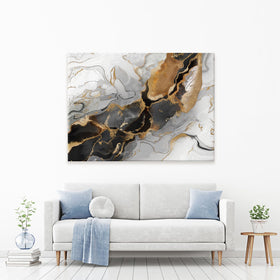 Grey Marble Landscape Canvas Print