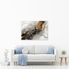 Grey Marble Landscape Canvas Print