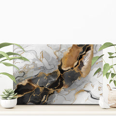 Grey Marble Landscape Canvas Print