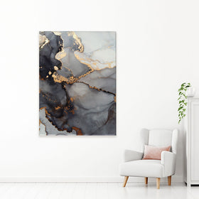 Grey Marble Tones Canvas Print