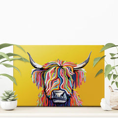 Highland Cow Yellow Canvas Print