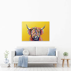 Highland Cow Yellow Canvas Print