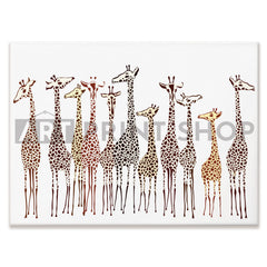 Line Of Giraffes Canvas Print
