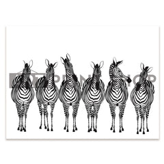 Line Of Zebras Canvas Print