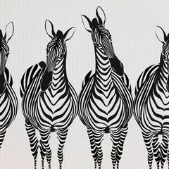 Line Of Zebras Canvas Print