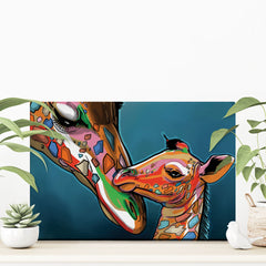 Loving Giraffe And Calf Canvas Print