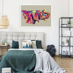 Multicoloured Elephant Framed Print