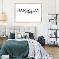 Namastay In Bed Framed Print