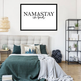 Namastay In Bed Framed Print