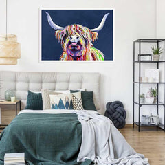 Cheeky Coo In Navy Blue Framed Print