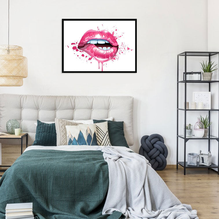 Pink Lips Framed Print