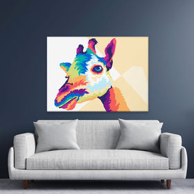 Pop Art Giraffe Head Canvas Print