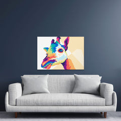 Pop Art Giraffe Head Canvas Print