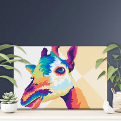 Pop Art Giraffe Head Canvas Print