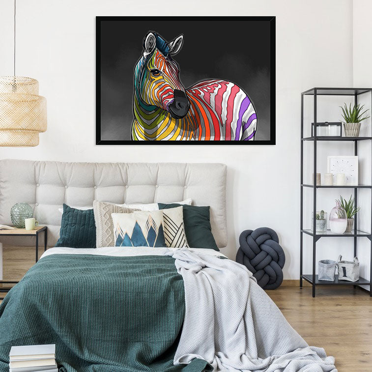 Rainbow Zebra Framed Print