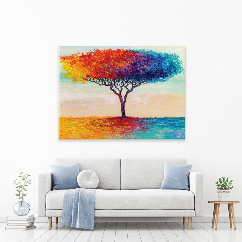Rainbow Tree Oil Painting Canvas Print