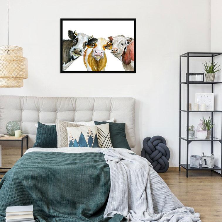 Trios Of Cows Framed Print