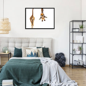 Happy Upside Down Giraffe Framed Print