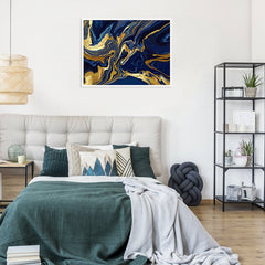 Vibrant Navy Marble Framed Print