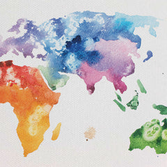 Watercolour World Map Canvas Print