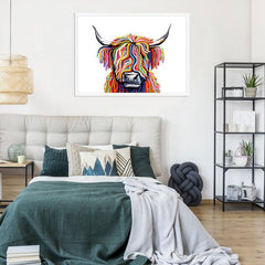 White Highland Cow Framed Print