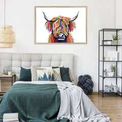 White Highland Cow Framed Print